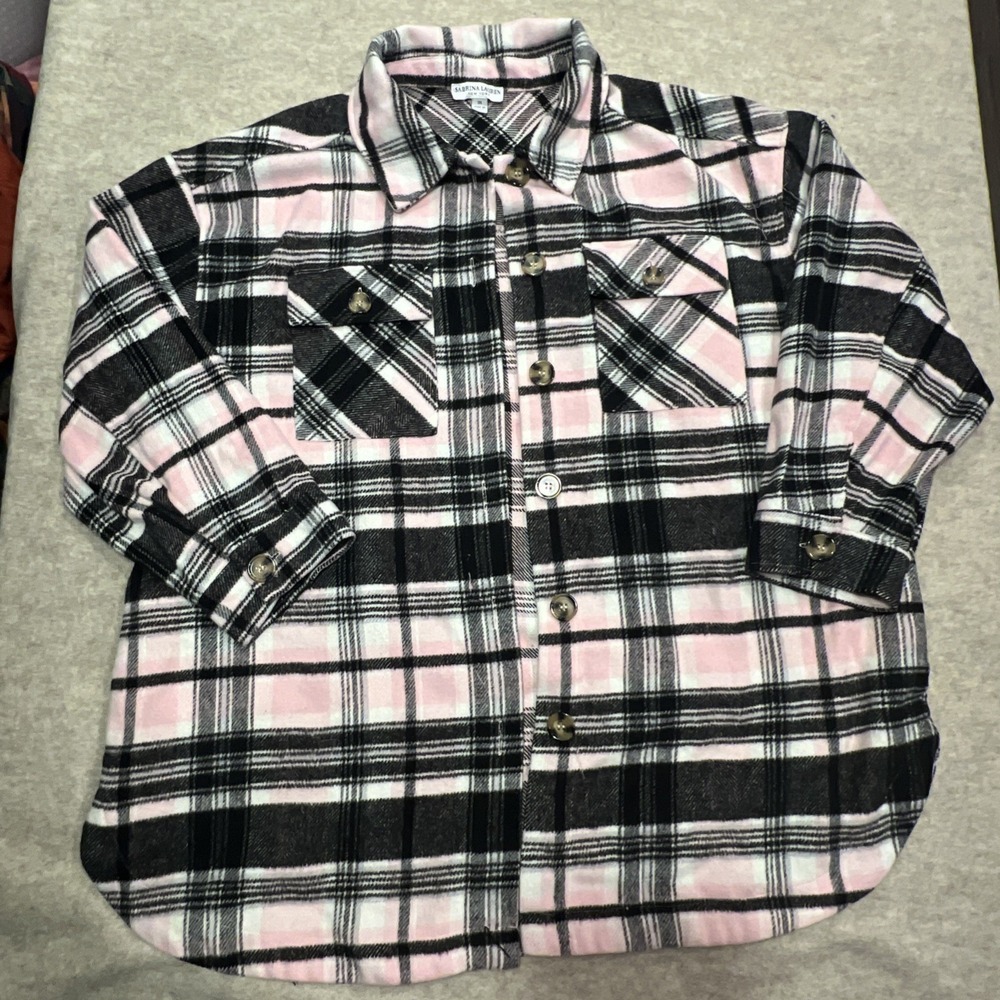 Women's Sabrina Lauren 3X Shacket With Pockets Pink Black White Grey EUC